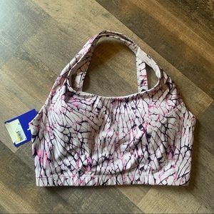 JoyLab Pink, Black & White Patterned Sports Bra